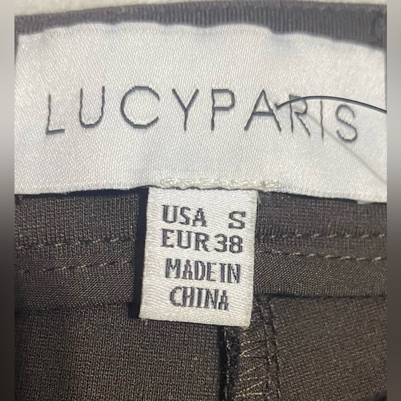 LUCY PARIS Kate Front Slit Trouser In Chocolate Brown. - Picture 6 of 12